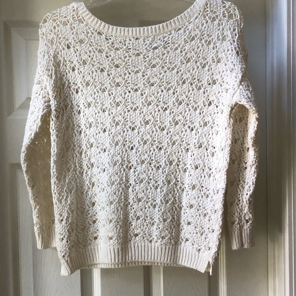 Abercrombie & Fitch white pullover knitted sweater - Picture 2 of 5